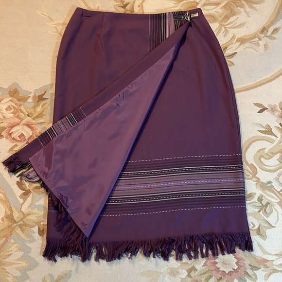 Sag Harbor petite faux wrap skirt in plum 16P - Picture 5 of 8